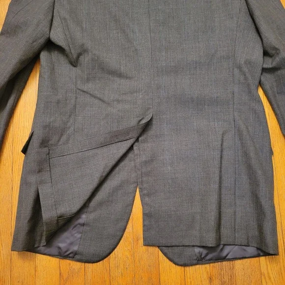 Brooks Brothers USA Golden Fleece Gray Glen Plaid Wool Jacket 46XL Blazer HOLES